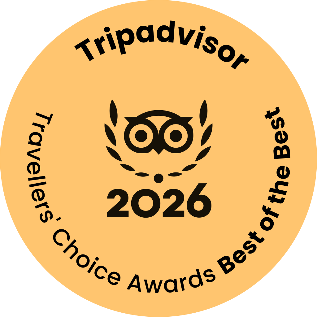 TripAdvisor Travellers' Choice Awards Best of the Best 2026 badge recognizing top-rated travel destinations, hotels, restaurants, and experiences based on traveller reviews.